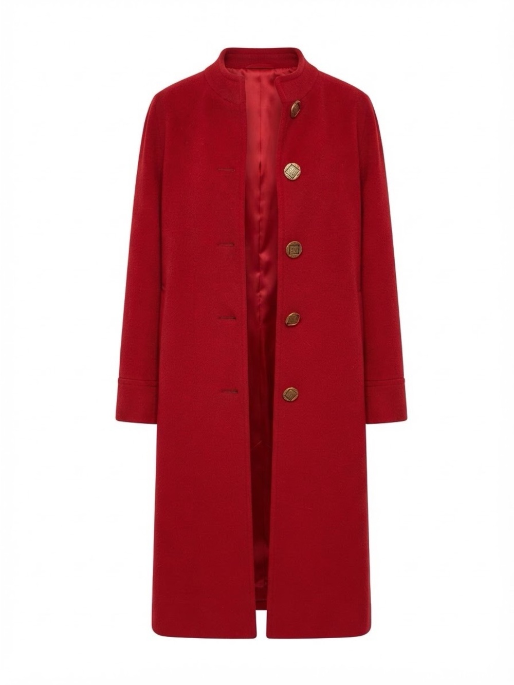Vintage Women’s Red Long Wool Coat